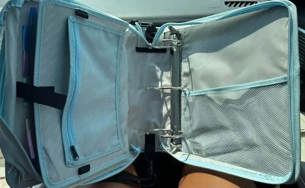 Lightning Bolt Pattern Zippered Binder/Organizer